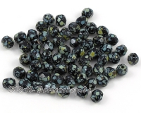 Glasschliffperlen  3mm Jet Travertin - 100 St�ck