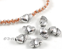 Metallperlen Herzen 2mm Loch - 10 St�ck