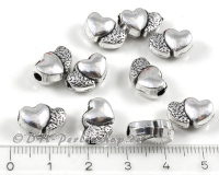 Metallperlen Herzen 2mm Loch - 10 St�ck