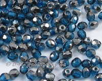Glasschliffperlen  3mm Aqua Medium Chrom - 100 St�ck