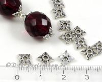 Perlenkappen  6mm Bl�tter antiksilber - 100 St�ck