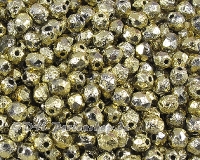 Glasschliffperlen  4mm Etched Brass Full - 76 St�ck