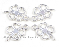 Metallanh�nger Kleeblatt Gl�cksklee silber - 20 St�ck