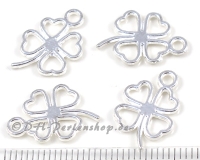 Metallanh�nger Kleeblatt Gl�cksklee silber - 20 St�ck
