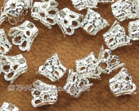 Perlenkappen  5*6mm Kr�nchen hellsilber - 3 g (~50)