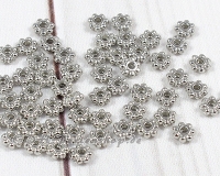 Metallspacer Daisy  4mm Platinsilber - 100 St�ck