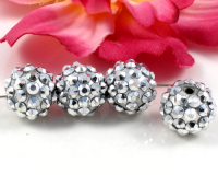 Resin Harz Strassperlen, 12mm Silber - 10 St�ck