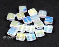 Glasperlen Quadrate  9 mm Kristall AB - 20 St�ck