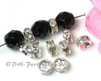 Strass-Rondell  6mm Silber/Kristall - 10 St�ck