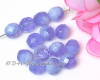 Glasschliffperlen  8mm Flieder opak + transparent - 15 St�ck