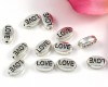 Metallperle LOVE antiksilber - 10 St�ck