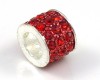 Modulperle mit Strass rot - 1 St�ck