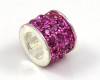 Modulperle mit Strass fuchsia - 1 St�ck