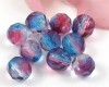 Glasschliffperlen  8mm Fuchsia-Blue - 15 St�ck