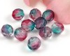 Glasschliffperlen  8mm Fuchsia-Emerald - 15 St�ck