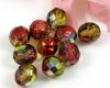 Glasschliffperlen  8mm Magic Red-Yellow - 15 St�ck