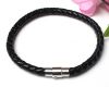 Lederarmband Unisex geflochten 5mm schwarz - 1 St�ck