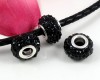 Modulperle mit Strass schwarz - 1 St�ck