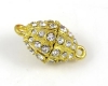 Power Magnetverschluss oval mit Strass goldfarben - 1 St�ck
