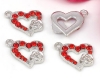 Herzanh�nger Strass-Steine Rot - 1 St�ck