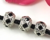 Modulperle Gro�lochperle mit Strass-Steinen Schwarz - 1 St�ck
