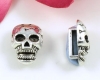 Gro�lochperle Metall Slider Totenkopf - 1 St�ck