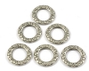 Metallringe � 14mm gemustert antiksilber - 10 St�ck