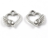 Metallanh�nger Herz mit Fl�gel 13mm antiksilber - 20 St�ck