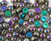 2-hole Cabochon 6mm Crystal Full Vitrail Green - 20 St�ck