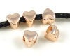 Gro�lochperle Modulperle Rose Gold Plating Herz - 5 St�ck