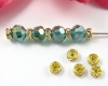 Strass-Rondell  4mm Gold/Kristall - 10 St�ck