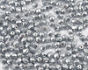 Glasschliffperlen  3mm Jet Heavy Metal Silver - 60 St�ck
