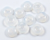 Glas Cup Button Beads White Opal - 1 St�ck