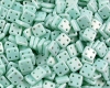 Quadra Tile Beads Sueded Gold Opaque Pale Turquoise - 5g