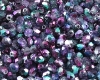 Glasschliffperlen  4mm Crystal Glittery Teal-Magenta - 100 St�ck
