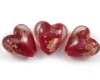 Lampwork Herzen 20mm Goldsand Rot - 5 St�ck