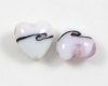 Lampwork Herzen 15-mm Rosa/Wei� - 5 St�ck