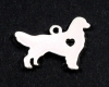 Anh�nger Dog Love hellsilber B-Ware - 1 St�ck