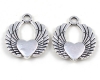 Anh�nger Herz mit Fl�gel Metall z. Teil B-Ware - 5 St�ck