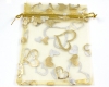 Organzabeutel  8x12cm Herzen Gold - 10 St�ck