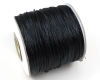 Satinkordel, Flechtkordel 1,5 mm Schwarz - 5 Meter