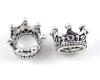 Aufsatzperlen kleine Kronen Antiksilber - 4 St�ck