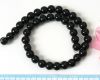 Rundperlen 8mm Schwarz - 1 Strang