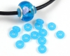 Gummi- Perlenstopper, O-Ringe t�rkis-blau - 10 St�ck