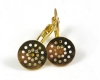 Ohrbrisur mit Siebplatte 12mm goldfarben - 1 Paar (2 St�ck)