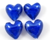 Lampwork Herzen 20mm InnerTwist K�nigsblau - 4 St�ck
