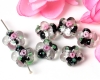 Lampwork Bl�te 12 mm Schwarz - 5 St�ck alle
