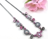Strasscollier antiksilber mit rosa Strass-Steinen