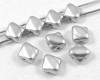 Silky Beads 2-hole 6x6mm Aluminium Silver - 41 St�ck