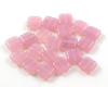 Tschechische Glasperlen Quadrate  9 mm rosa opal - 20 St�ck